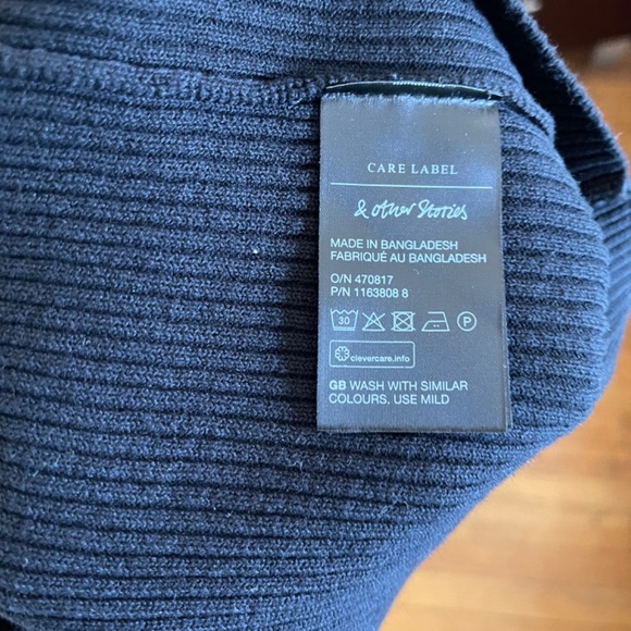 & Other Stories Black Ribbed Tank Top Medium Thick Cotton-Linen Blend EUC - Picture 5 of 5